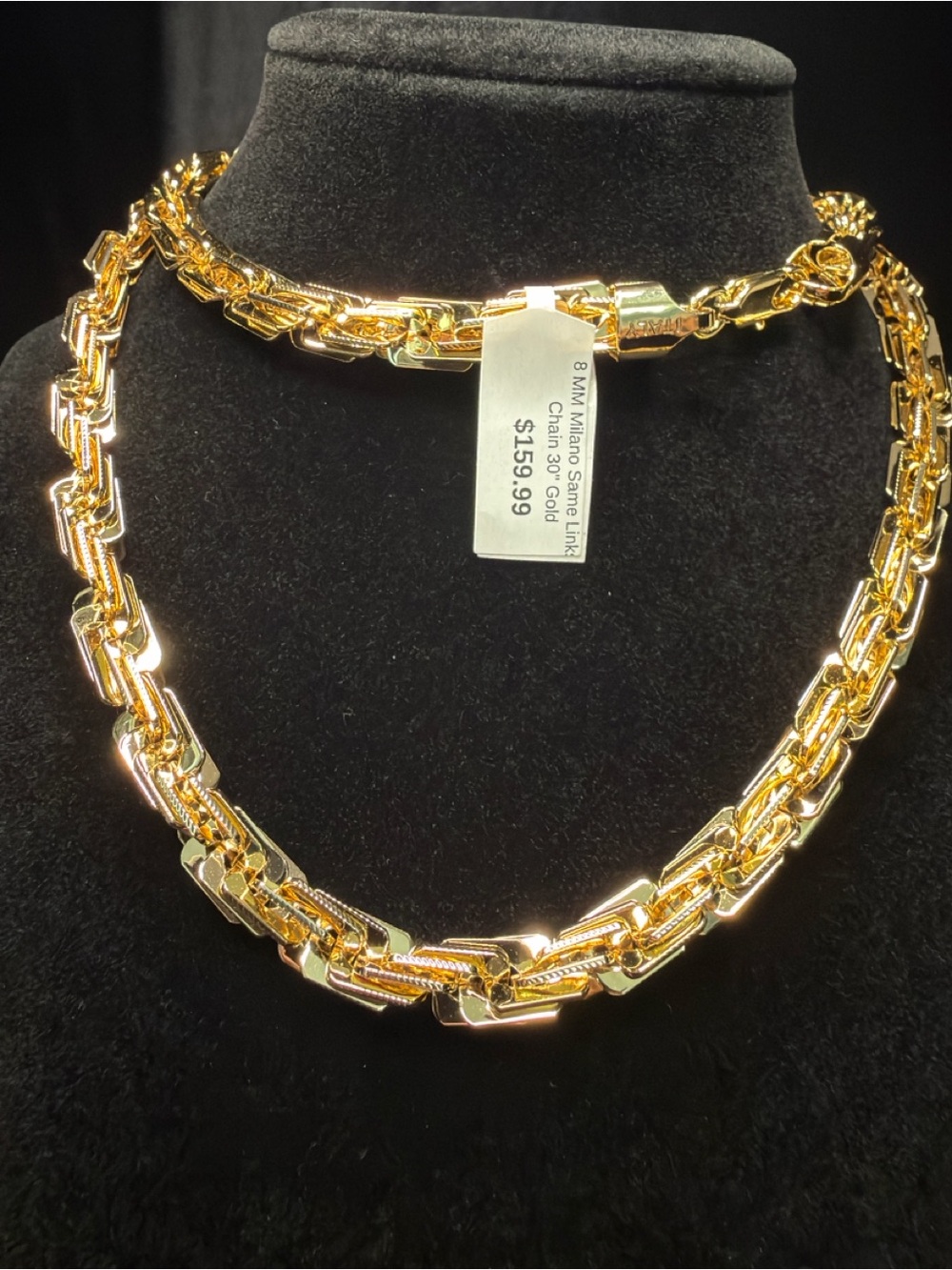 Milano 30in 8MM Italy 14K Stamped Gold Filled Necklace Big Boy Piece Brand New